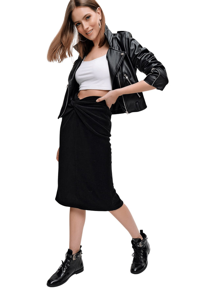 Women's Black Polar Fleece Skirt