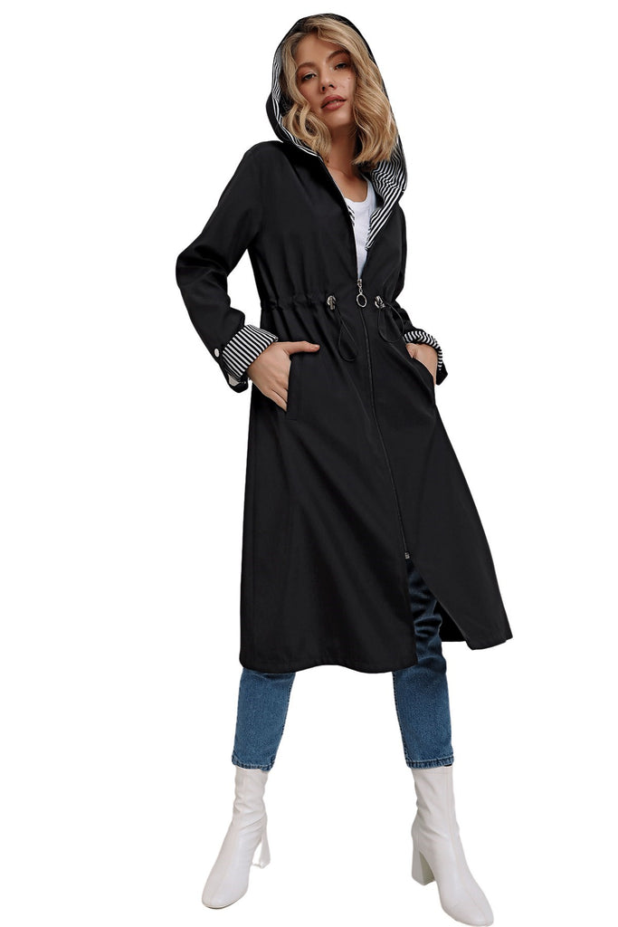 Women's Black Long Trenchcoat