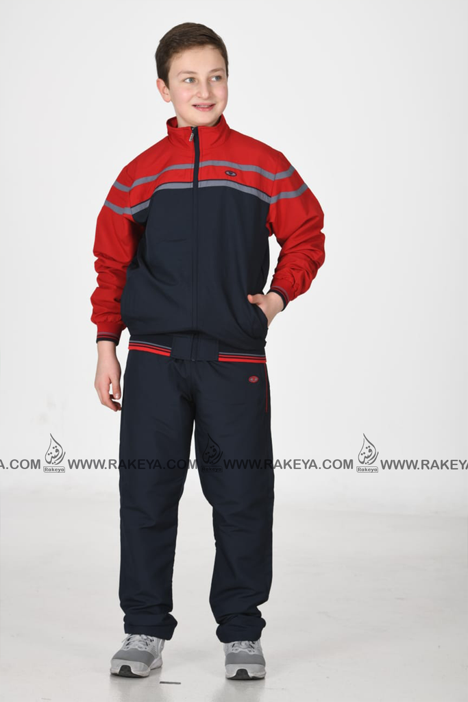 Activewear - Dark blue - Red - With Zipper