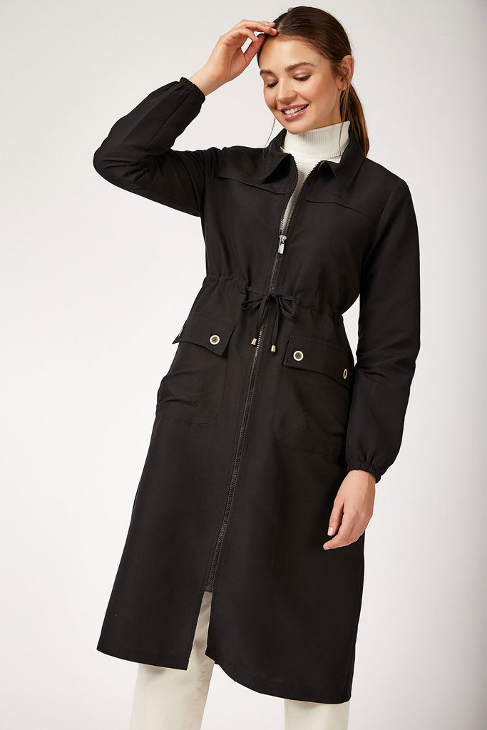 Women's Zipped Modest Trenchcoat
