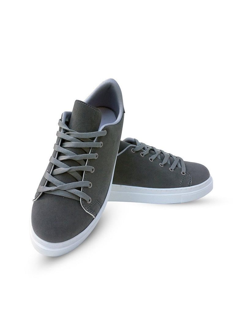 Women's Lace-up Grey Suede Sport Shoes