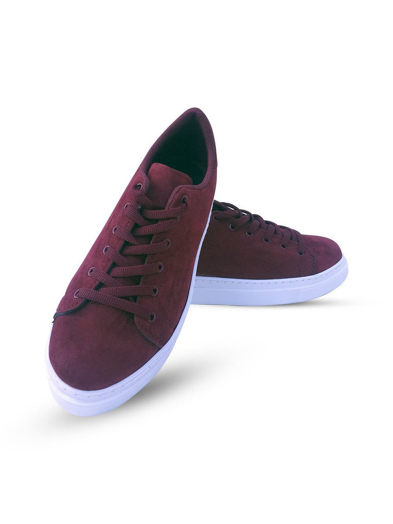 Women's Claret Red Suede Sport Shoes
