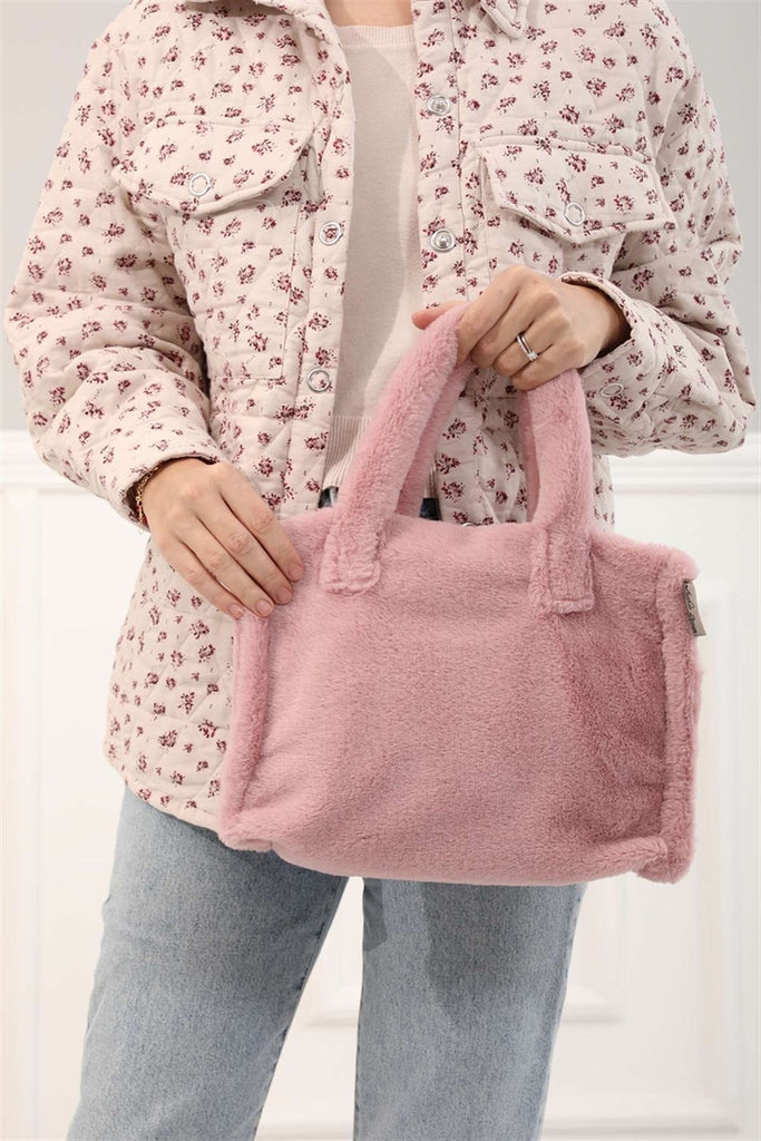 Women's Powder Rose Plush Mini Bag