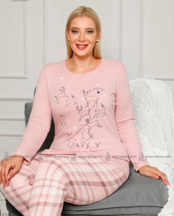 Pajama Set - Pink - Crew neck
