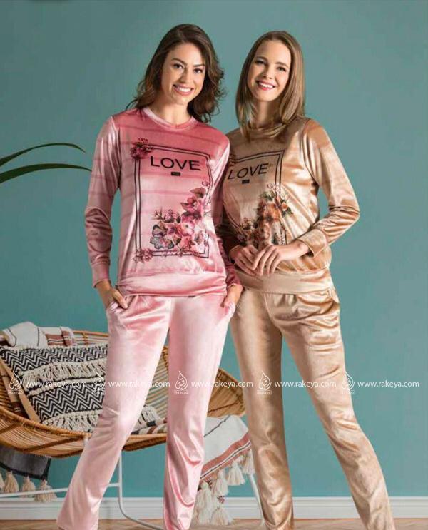 Pajama Set - golden - Pink - Crew neck