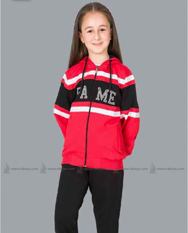 Activewear - Red - Black - With Zipper