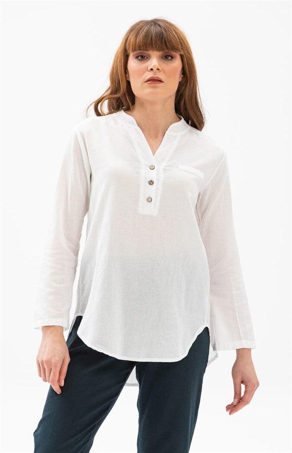 Women's Button White Blouse