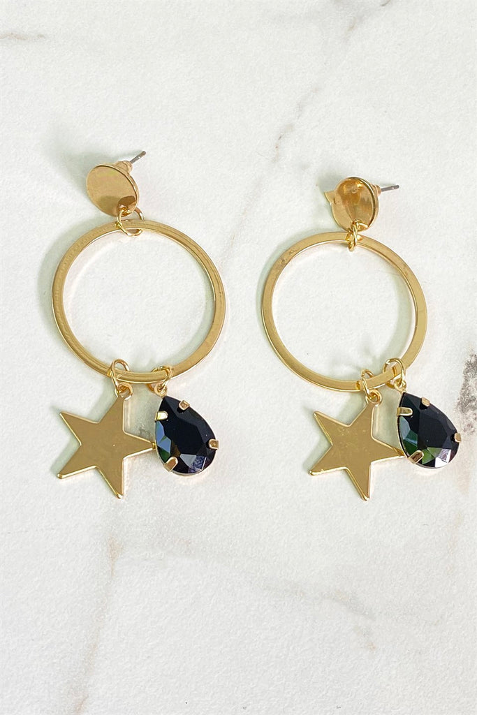 Women's Star Figure Gold Earrings - 1 Pair