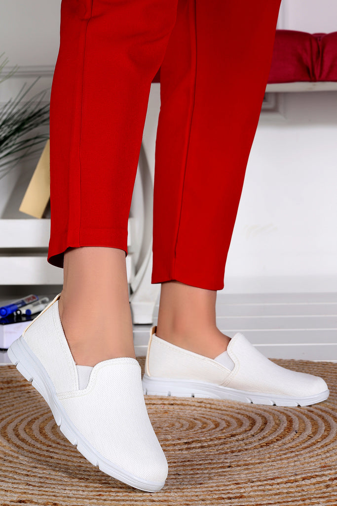 Women's White Denim Sport Shoes