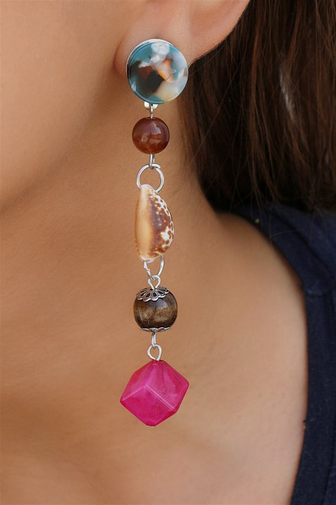 Women's Seashell Pendant Earrings - 1 Pair