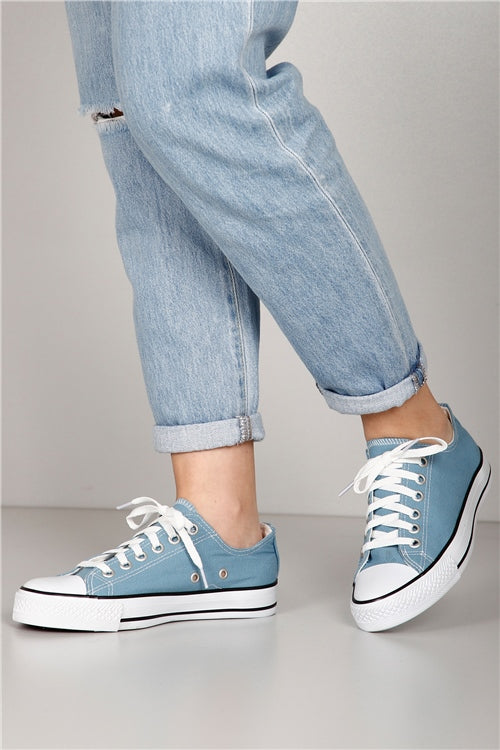 Women's Lace-up Linen Casual Sneakers