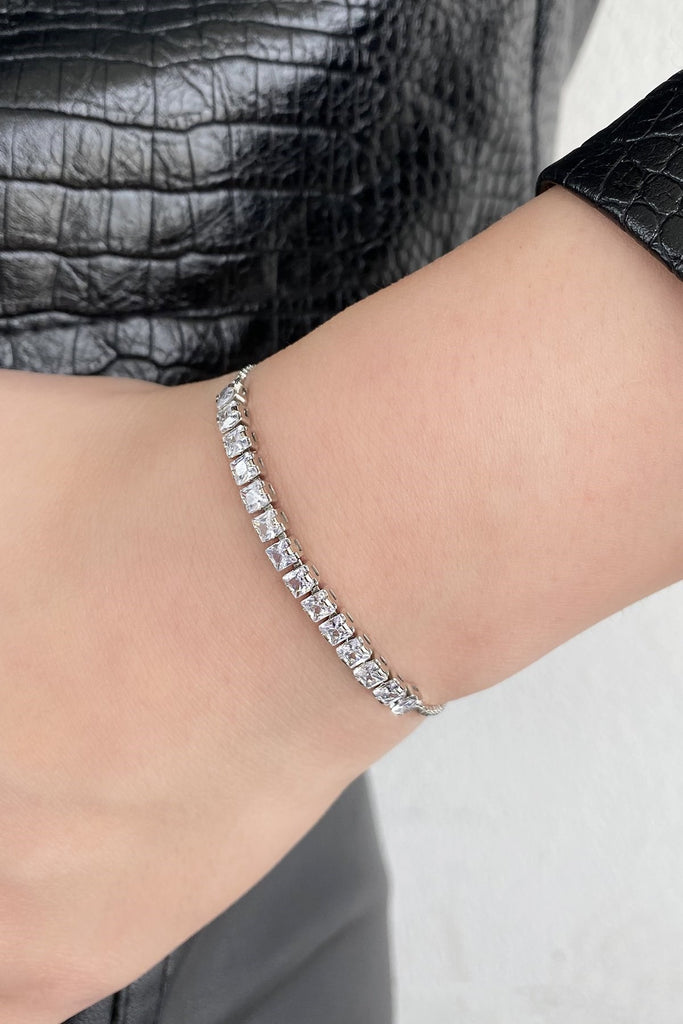 Women's Gemmed Silver Bracelet