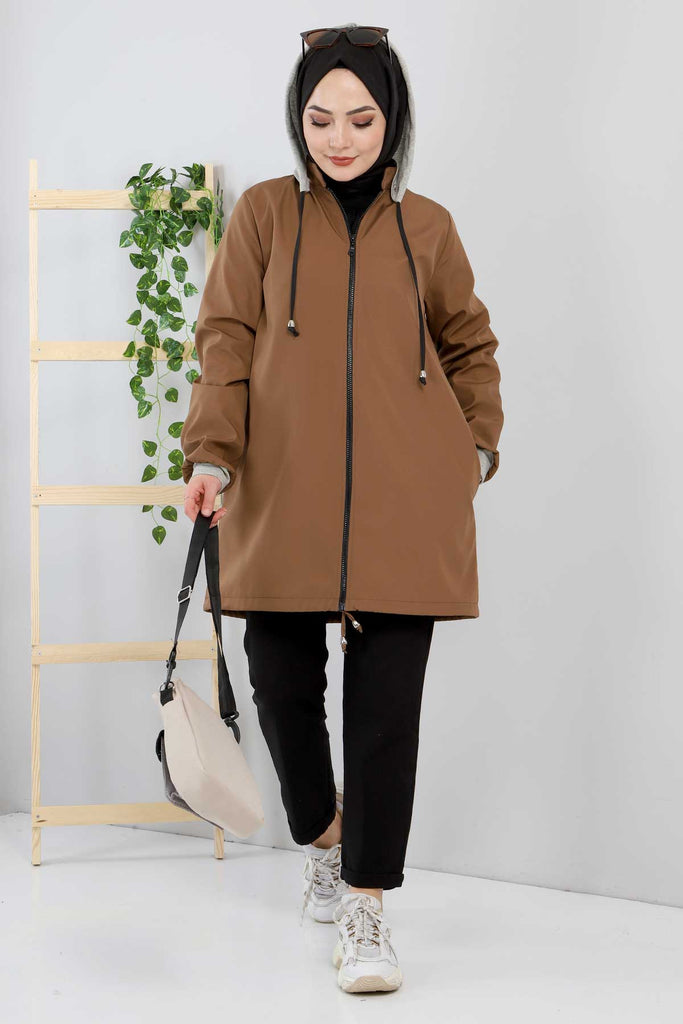 Women's Hooded Brown Jacket