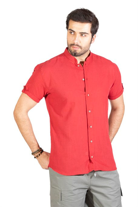Men's Short Sleeves Red Shirt