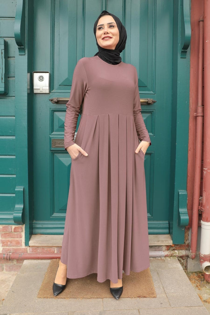 Women's Pocket Lilac Modest Dress