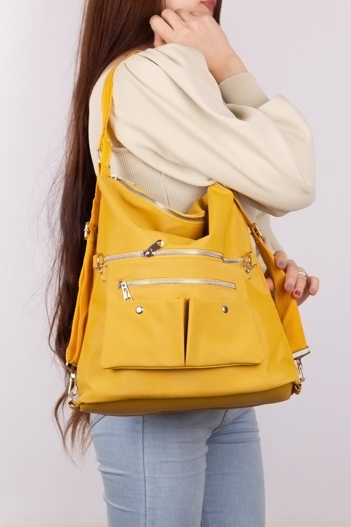 Women's Yellow Satin Casual Bag