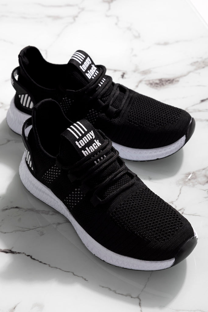 Unisex Black - White Sport Shoes