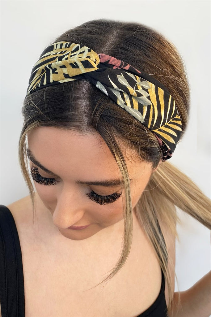 Women's Patterned Black Hair Band