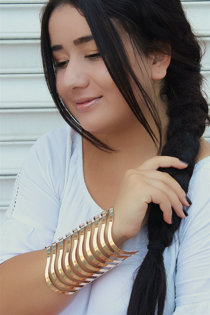 Women's Long Gold Half Cuff Bracelet