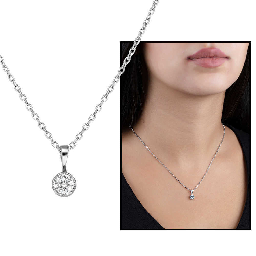 Women's Elegant Design Zircon Gemmed 925 Carat Silver Necklace