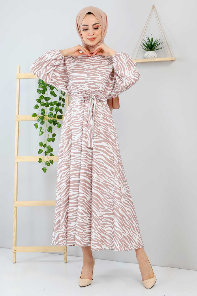 Women's Zebra Pattern Mink Dress